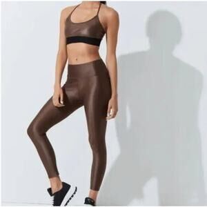 Noli Liquid Leggings Cafe Brown Yoga size Small Crop High Rise Athleisure Pants